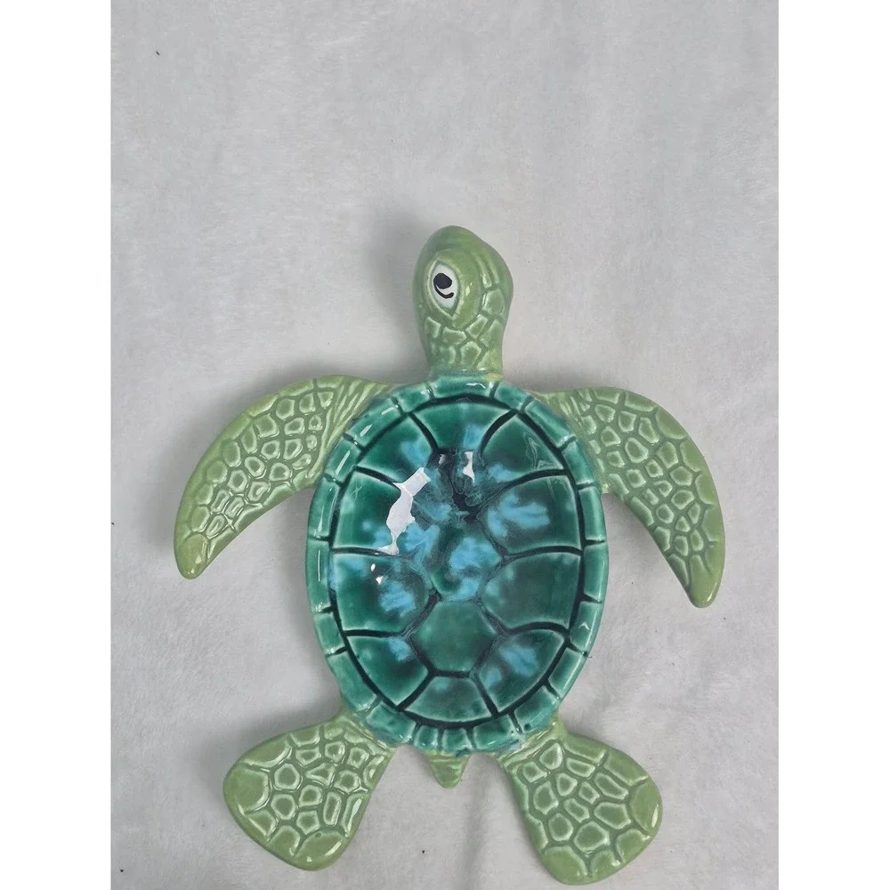 Ben Diller Maui Hawaiian Studio Pottery Ceramic Sea Turtle Dish Limited Edition